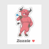 Bull bei Darts mit Dart Aufkleber (Blatt)