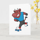 Bull bei Inline-Skaten mit Roller-Skaten Karte (Gelbe Blume)