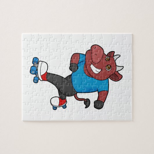 Bull bei Inline-Skaten mit Roller-Skaten Puzzle (Horizontal)