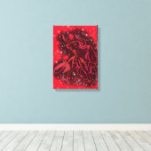 Bull bei Red Starry Night Leinwand drucken (Insitu (Holzboden))