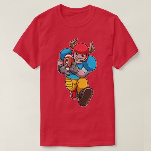 Bull beim Sport mit Helm T-Shirt (Design vorne)