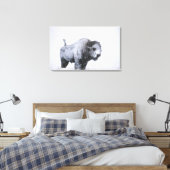 Bull Bison (Bison bison) mit Schnee in einem ragi Leinwanddruck (Insitu (Schlafzimmer))