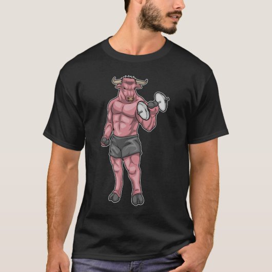 Bull Bodybuilder Dumbell-Bodybuilding T-Shirt (Vorderseite)