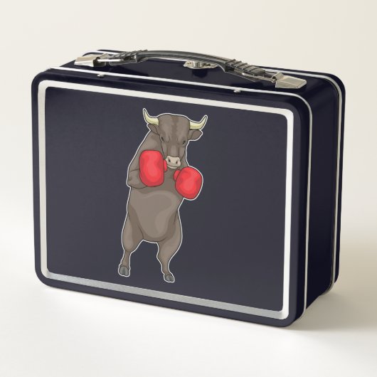Bull Boxer Boxhandschuhe Metall Brotdose (Rückseite)