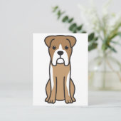 Bull Boxer Dog Cartoon Postkarte (Stehend Vorderseite)