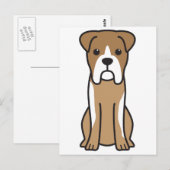 Bull Boxer Dog Cartoon Postkarte (Vorne/Hinten)