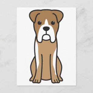Bull Boxer Dog Cartoon Postkarte