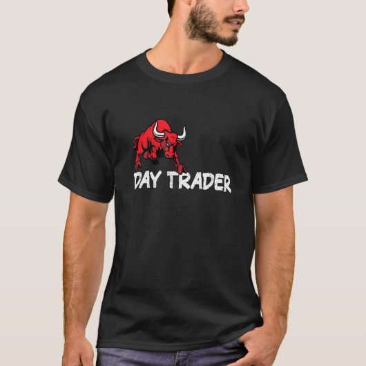 Bull Broker Day Trading am Aktienmarkt T-Shirt (Vorderseite)