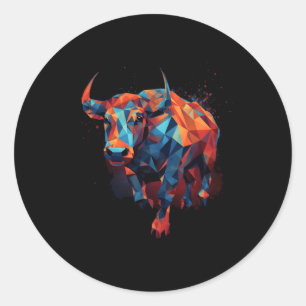 Bull-Bull-Muster Runder Aufkleber