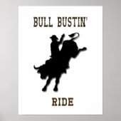 "Bull Bustin' Ride" Western Rodeo Poster (Vorne)