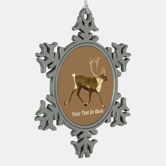 Bull Caribbean - Sepia Schneeflocken Zinn-Ornament (Links)