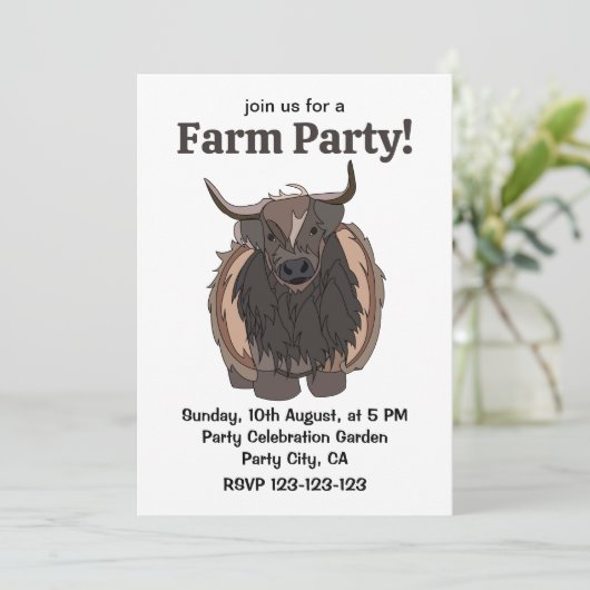 Bull Cattle Bull Einladung (Stehend Vorderseite)