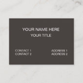 Bull Cattle Bull Visitenkarte (Rückseite)