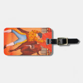 Bull Charges Mexican Matador mit Red Cape, Juarez Gepäckanhänger (Vorderseite horizontal)