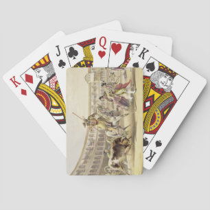 Bull Charging a Picador, 1865 (colour litho) Spielkarten