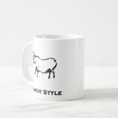 Bull Cowboy Style Black Kaffeetasse (Vorderseite Links)