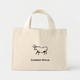 Bull Cowboy Style Black Mini Stoffbeutel