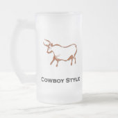 Bull Cowboy Style Brown Mattglas Bierglas (Links)