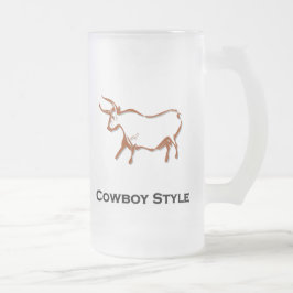 Bull Cowboy Style Brown Mattglas Bierglas