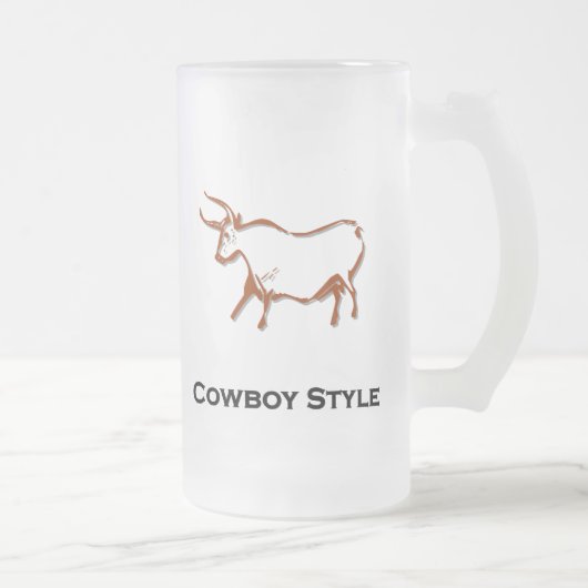 Bull Cowboy Style Brown Mattglas Bierglas (Rechts)
