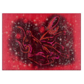 Bull Cutting Board läuft in roter Sternennacht Schneidebrett (Vorderseite)