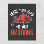 Bull Day Trading Trader Investor am Aktienmarkt Postkarte (Vorderseite)