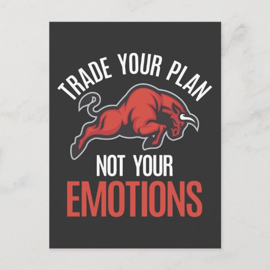 Bull Day Trading Trader Investor am Aktienmarkt Postkarte (Vorderseite)