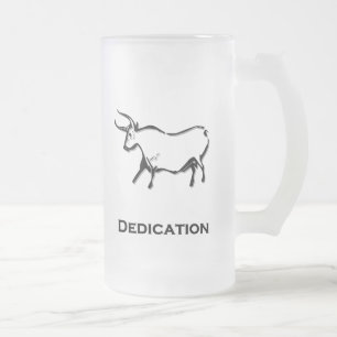 Bull Dedication Black Mattglas Bierglas
