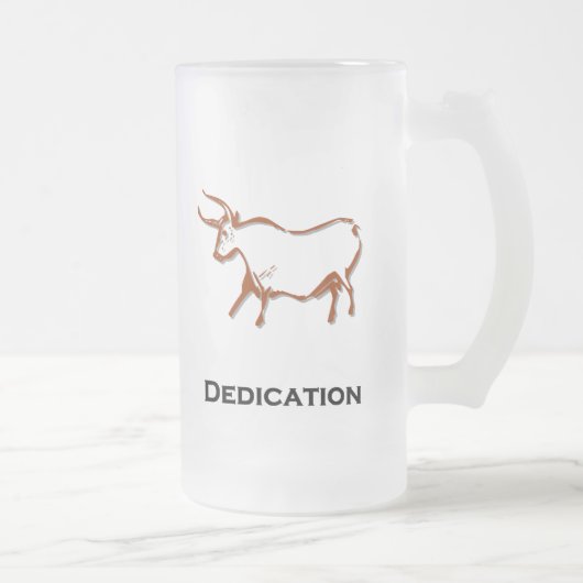 Bull Dedication Brown Mattglas Bierglas (Rechts)