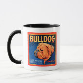 Bull Dog auf blauem Hintergrund Tasse (Links)