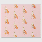 Bull Dog Birthday Pink Party Hat Geschenkpapier (Flach)