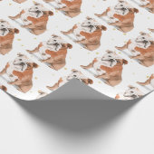 Bull Dog Gold Spoppy Welpe Geschenkpapier (Ecke)