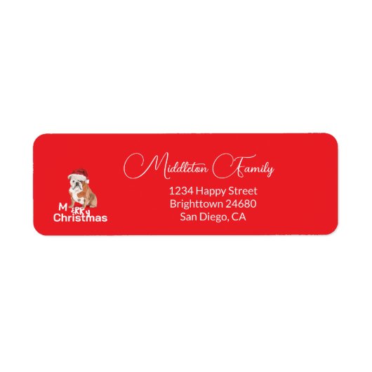 Bull Dog Holiday Weihnachten Frohe Weihnachtsmannm (Vorne)