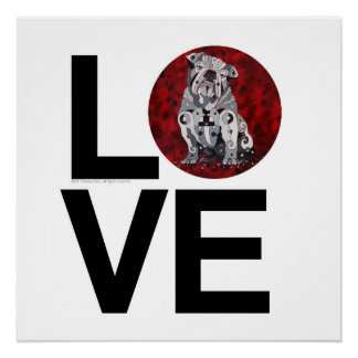 Bull Dog Liebe Poster
