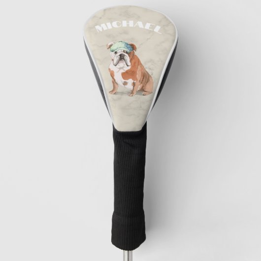 Bull Dog Lover Cream Personal Golf Headcover (Vorderseite)
