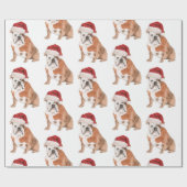 Bull Dog Weihnachtszeit-Weihnachtsmannmütze Geschenkpapier (Flach)