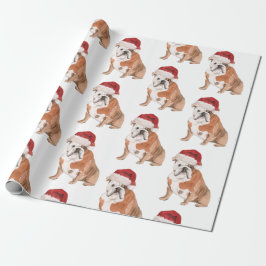 Bull Dog Weihnachtszeit-Weihnachtsmannmütze Geschenkpapier