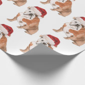 Bull Dog Weihnachtszeit-Weihnachtsmannmütze Geschenkpapier (Ecke)