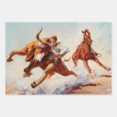 "Bull Dogger" Western Art von Will James Geschenkpapier Set (Vorderseite 3)