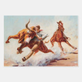 "Bull Dogger" Western Art von Will James Geschenkpapier Set (Vorderseite)
