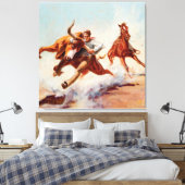 "Bull Dogger" Western Art von Will James Leinwanddruck (Insitu (Schlafzimmer))