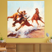 "Bull Dogger" Western Art von Will James Leinwanddruck (Insitu (Wohnzimmer))