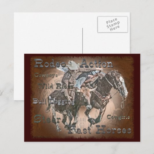 Bull Dogging III Postkarte (Vorne/Hinten)