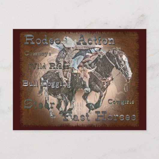 Bull Dogging III Postkarte (Vorderseite)