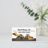 Bull Dozer Business Card Visitenkarte (Stehend Vorderseite)