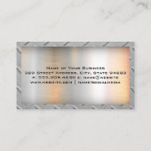 Bull-Dozer-Logo | Steel Grid Border Business Card Visitenkarte (Rückseite)