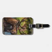 Bull-Elch fütternd im Glacier-Nationalpark Gepäckanhänger (Vorderseite horizontal)