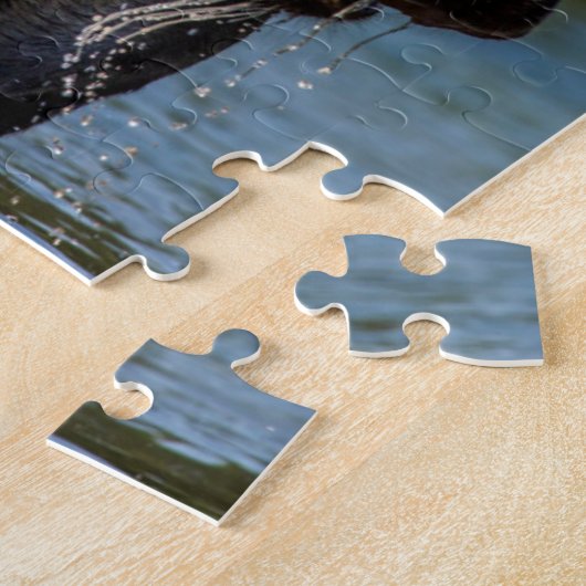 Bull-Elch fütternd im Glacier-Nationalpark Puzzle (Seite)