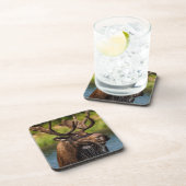 Bull-Elch fütternd im Glacier-Nationalpark Untersetzer (Rechte Seite)