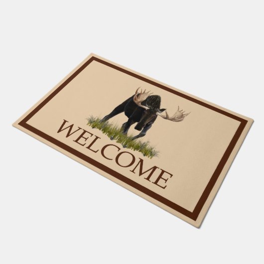 Bull-Elch laden - Willkommen Fußmatte (Schrägansicht)